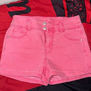 No Boundaries Pink High-Rise Denim Shorts